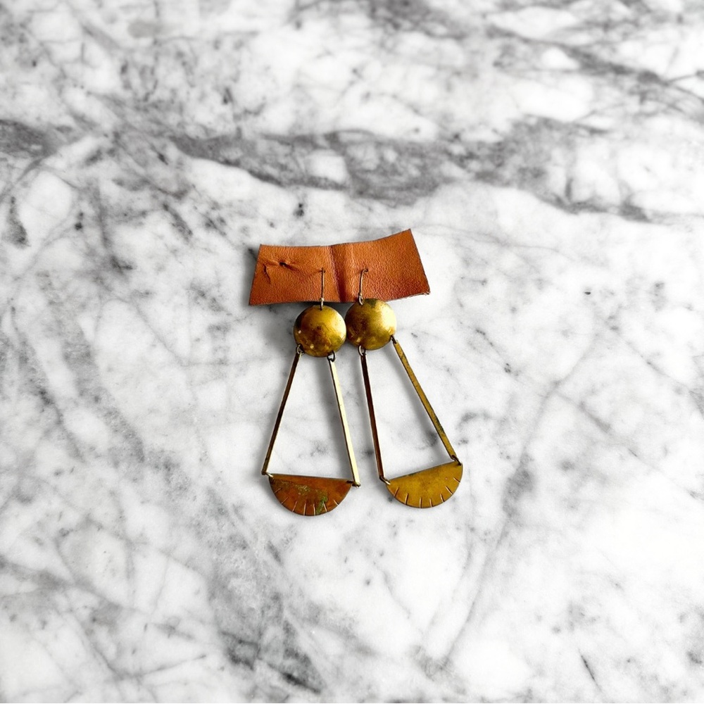 Hand-cut Brass Earrings